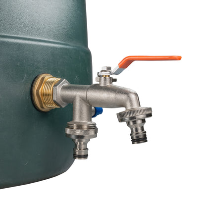 Water Butt Brass Kit 1" with Double Quick Connect Tap and Drill Bit - Best4Trade-Retail Tech Hose & Fittings