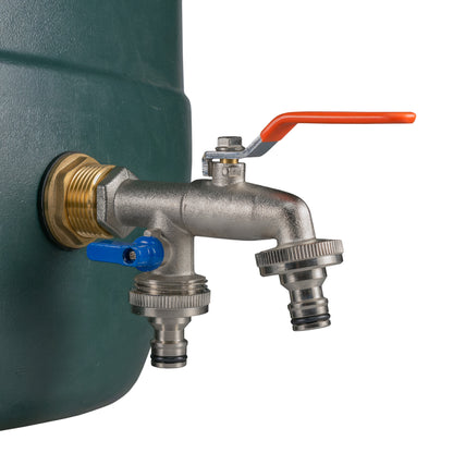 Water Butt Brass Kit 1" with Double Quick Connect Tap - Best4Trade-Retail Tech Hose & Fittings
