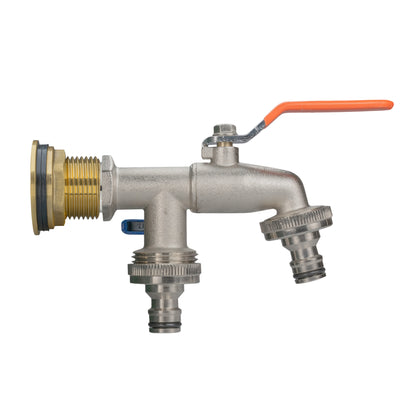 Water Butt Brass Kit 1" with Double Quick Connect Tap and Drill Bit - Best4Trade-Retail Tech Hose & Fittings