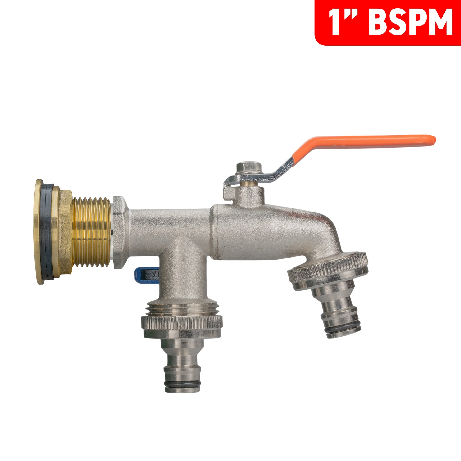 Water Butt Brass Kit 1" with Double Quick Connect Tap - Best4Trade-Retail Tech Hose & Fittings