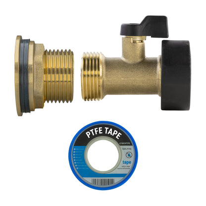 Water Butt Brass Kit 1" with Brass Valve - Best4Trade-Retail Tech Hose & Fittings