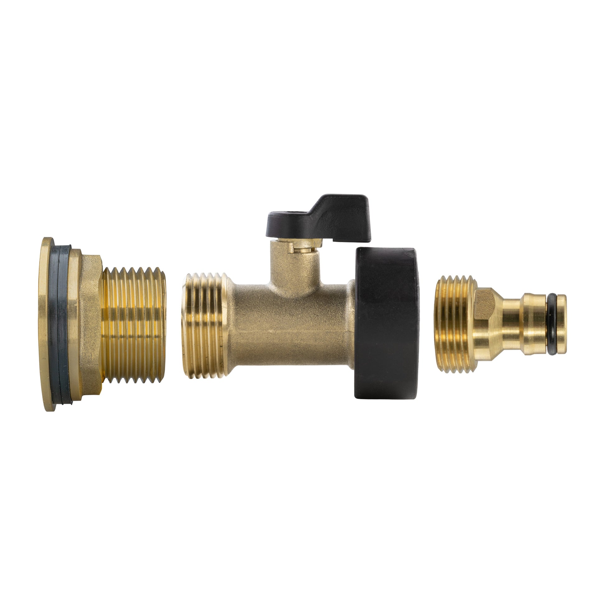 Water Butt Brass Kit 1" with Brass Valve + Quick Connect - Best4Trade-Retail Tech Hose & Fittings