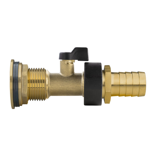 Water Butt Brass Kit 1" with Brass Valve + 19mm Barb - Best4Trade-Retail Tech Hose & Fittings