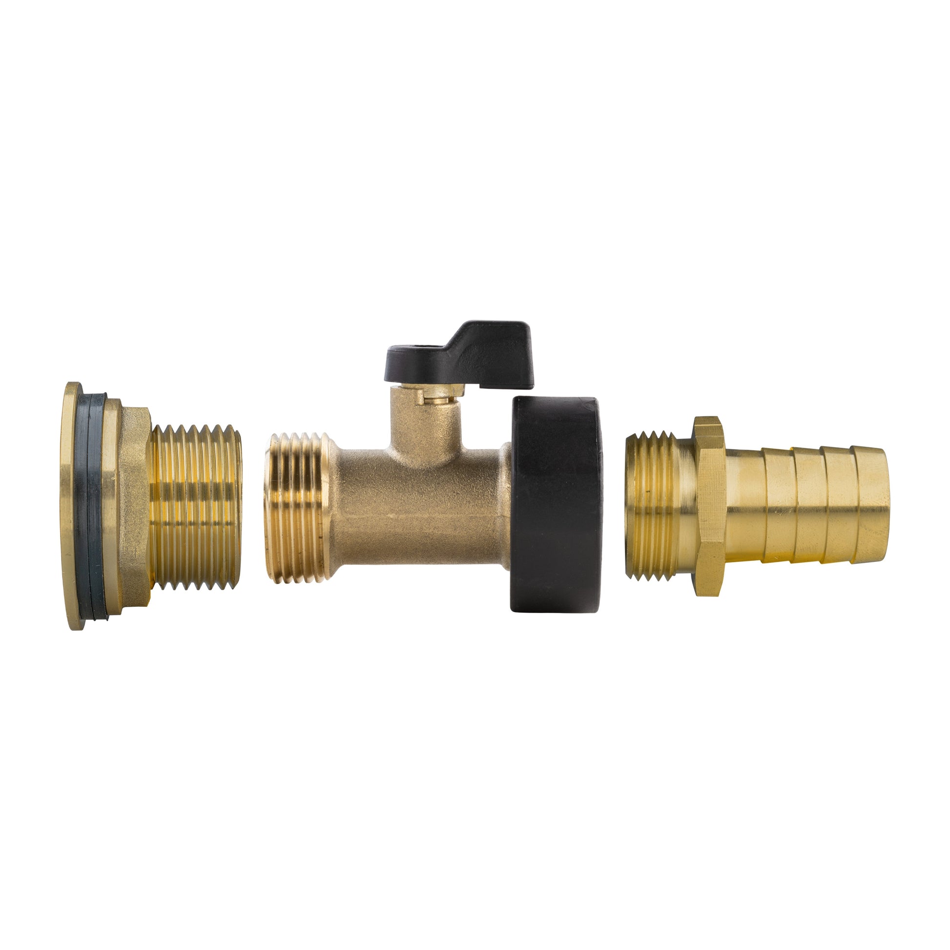 Water Butt Brass Kit 1" with Brass Valve + 19mm Barb - Best4Trade-Retail Tech Hose & Fittings