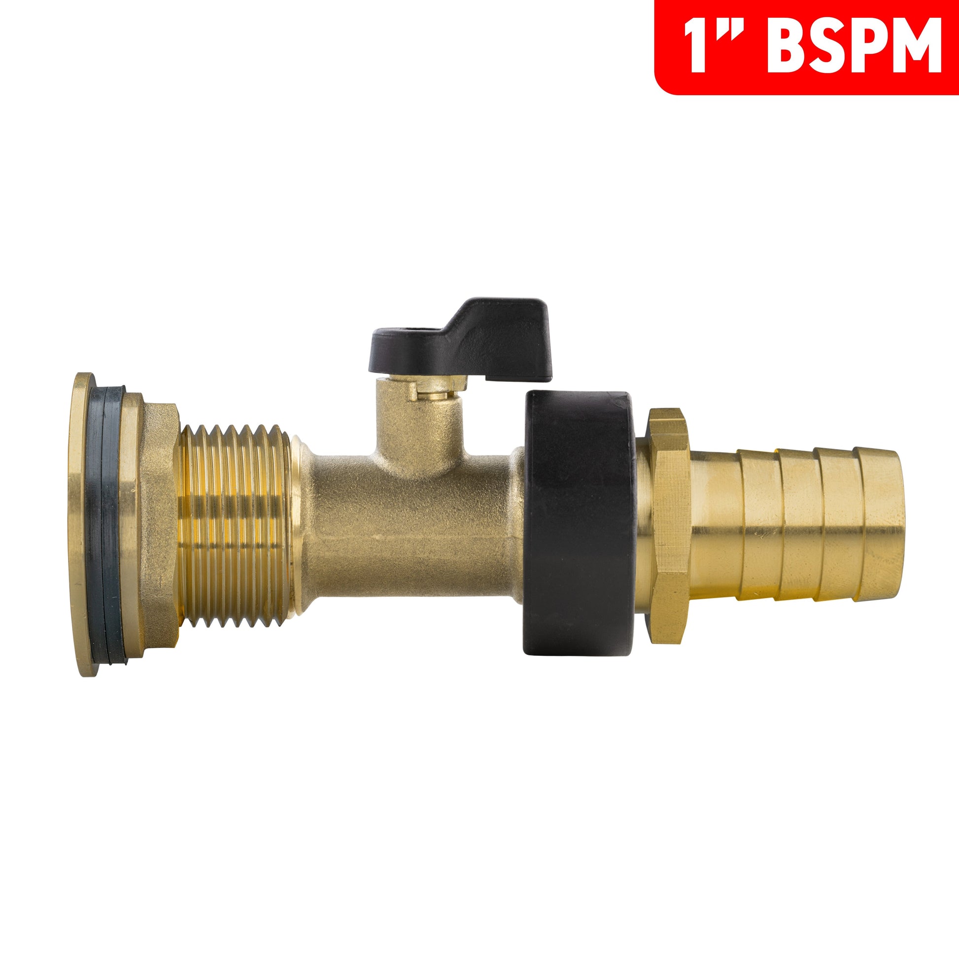 Water Butt Brass Kit 1" with Brass Valve + 19mm Barb and Drill Bit - Best4Trade-Retail Tech Hose & Fittings