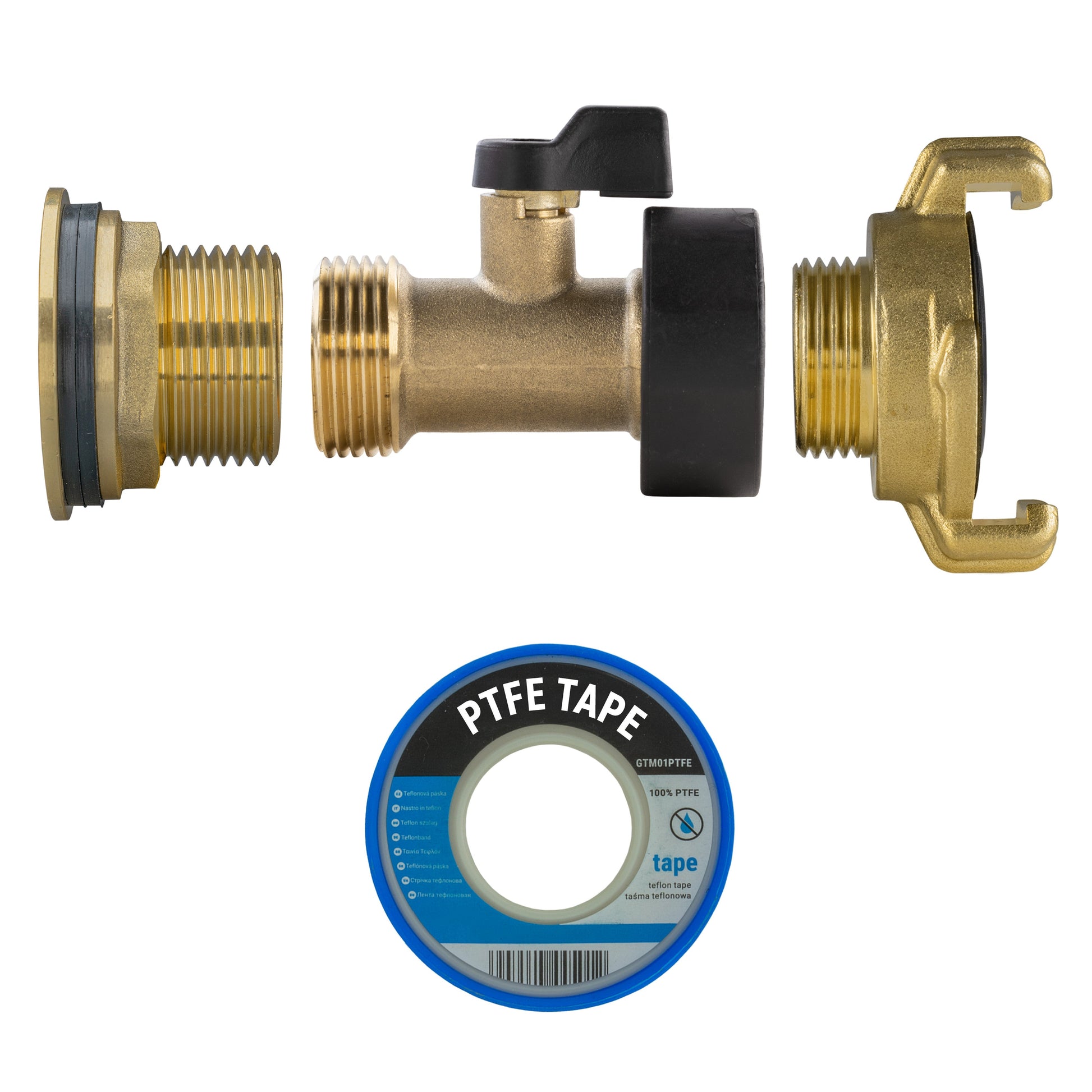 Water Butt Brass Kit 1" with Brass Valve + Geka and Drill Bit - Best4Trade-Retail Tech Hose & Fittings