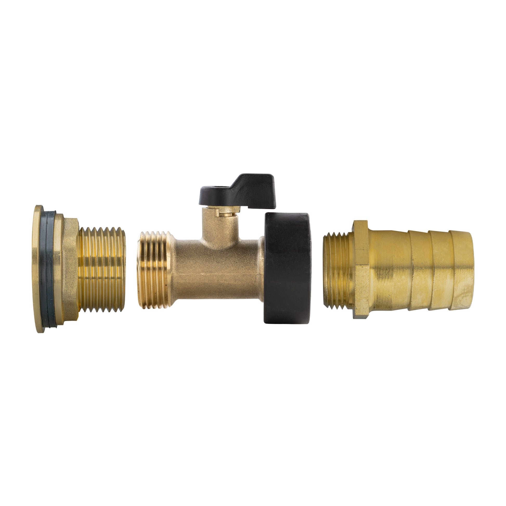 Water Butt Brass Kit 1" with Brass Valve + 25mm Barb - Best4Trade-Retail Tech Hose & Fittings