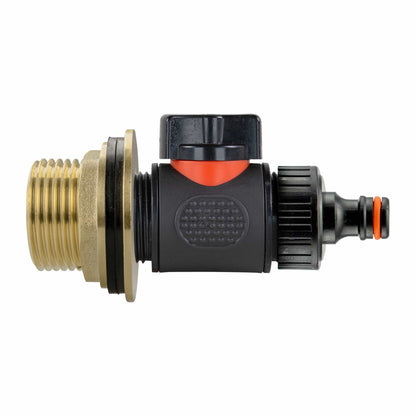 Water Butt Brass Kit 1" with In-Line Valve + Quick Connect - Best4Trade-Retail Tech Hose & Fittings