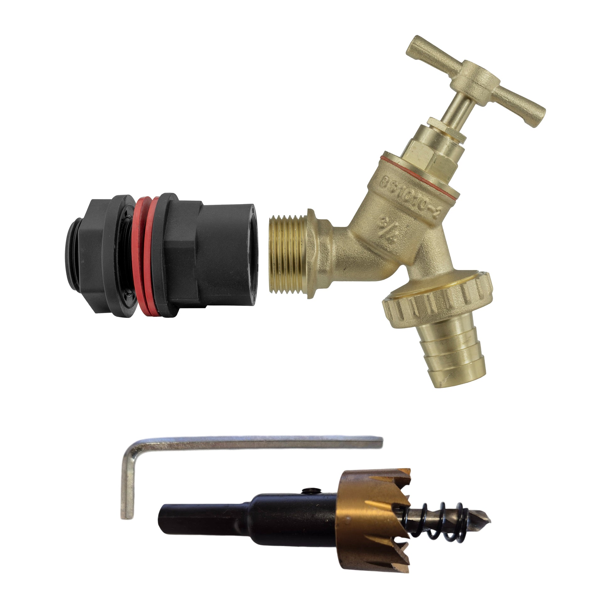 Water Butts Kit 3/4" With Brass Tap and Drill Bit - Best4Trade-Retail Tech Hose & Fittings