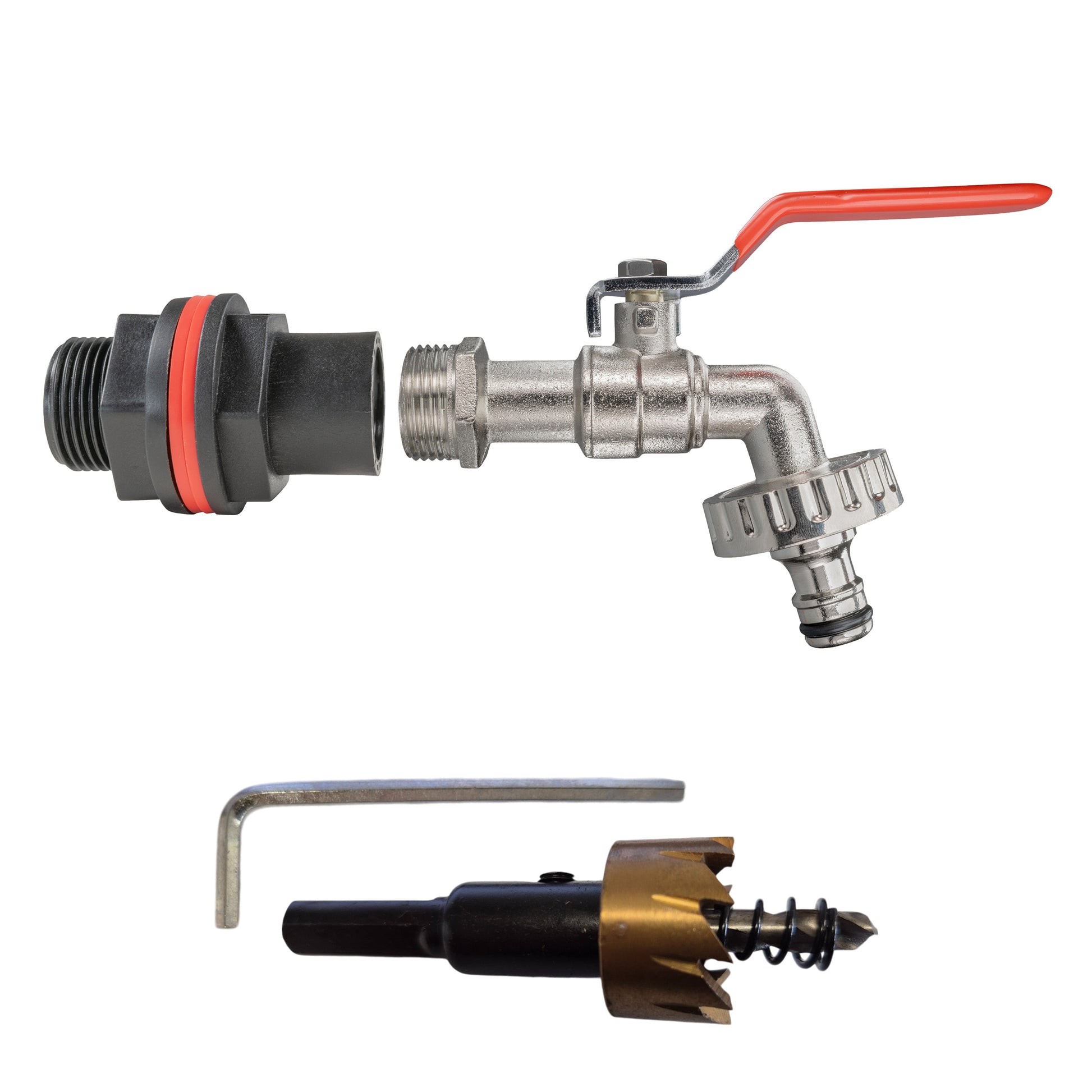 Water Butt Kit 3/4" with Quick Connect Lever Tap and Drill Bit - Best4Trade-Retail Tech Hose & Fittings