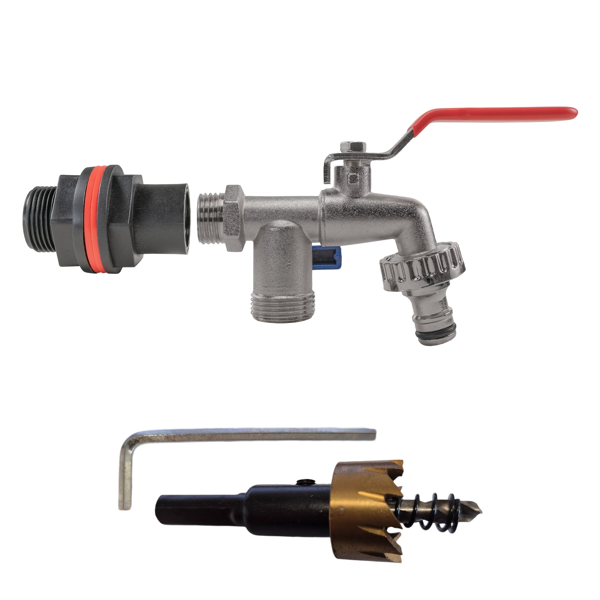 Water Butts Kit 3/4" With Double Tap and Drill Bit - Best4Trade-Retail Tech Hose & Fittings