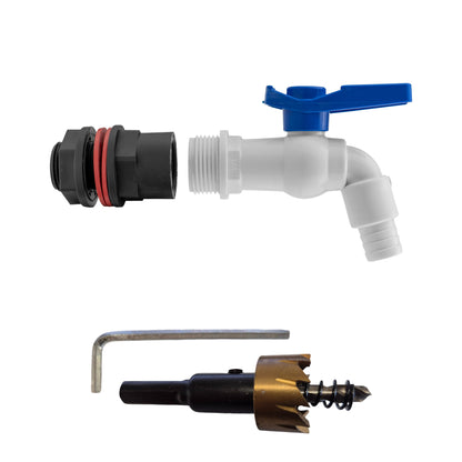 Water Butt Kit 3/4" with White PVC Tap and Drill Bit - Best4Trade-Retail Tech Hose & Fittings