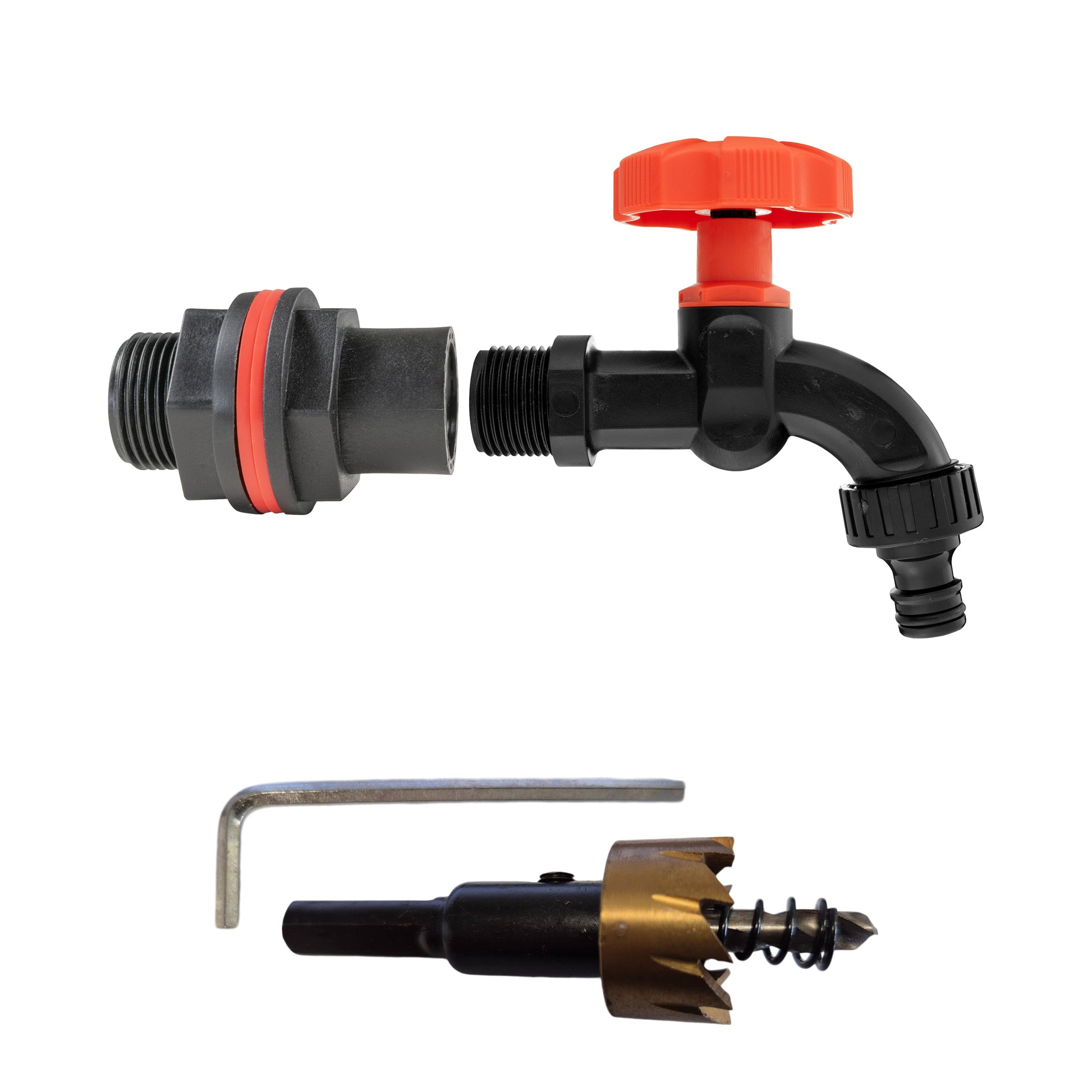 Water Butts Kit 3/4" PP Black Tap and Drill Bit - Best4Trade-Retail Tech Hose & Fittings