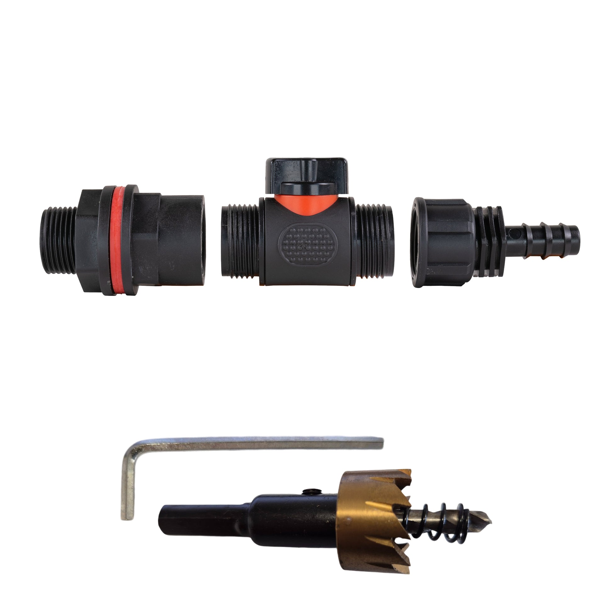 Water Butt Kit 3/4" with In-Line Valve + 1/2" Barb and Drill Bit - Best4Trade-Retail Tech Hose & Fittings