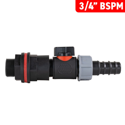 Water Butt Kit 3/4" with In-Line Valve + 3/4" Barb and Drill Bit - Best4Trade-Retail Tech Hose & Fittings