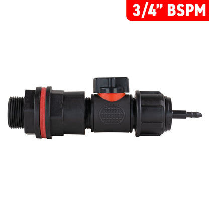 Water Butt Kit 3/4" with In-Line Valve + 4mm Micro Barb - Best4Trade-Retail Tech Hose & Fittings