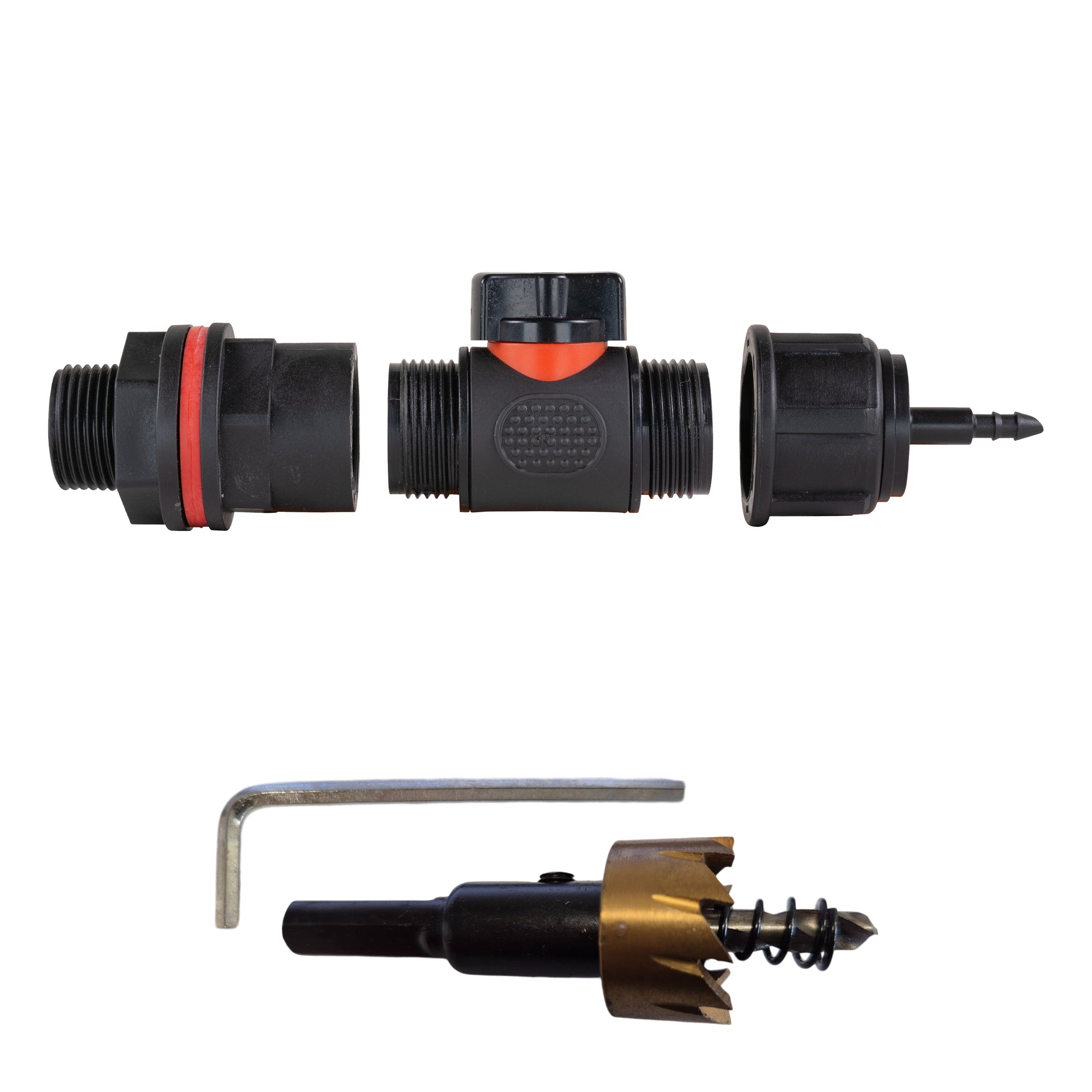 Water Butt Kit 3/4" with In-Line Valve + 4mm Micro Barb and Drill Bit - Best4Trade-Retail Tech Hose & Fittings