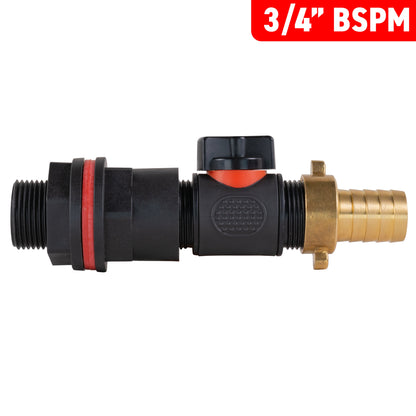 Water Butt Kit 3/4" with In-Line Valve + 19mm Brass Barb and Drill Bit - Best4Trade-Retail Tech Hose & Fittings