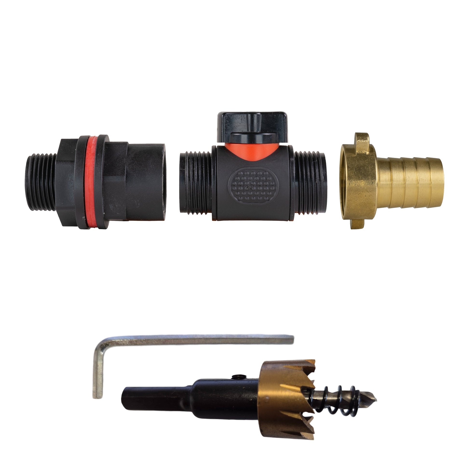 Water Butt Kit 3/4" with In-Line Valve + 19mm Brass Barb and Drill Bit - Best4Trade-Retail Tech Hose & Fittings