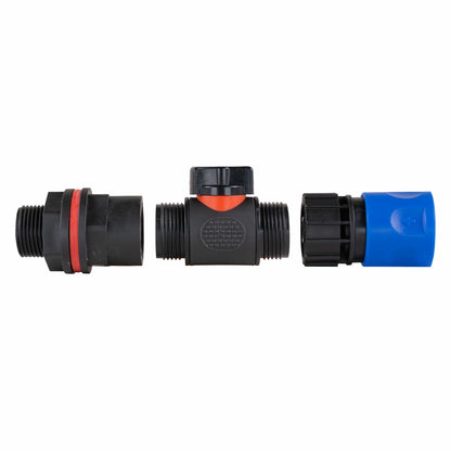 Water Butt Kit 3/4" with In-Line Valve + Female Quick Connector Blue - Best4Trade-Retail Tech Hose & Fittings