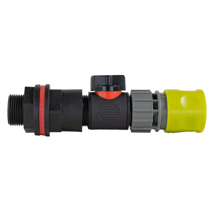 Water Butt Kit 3/4" with In-Line Valve + Female Quick Connector Lime and Drill Bit - Best4Trade-Retail Tech Hose & Fittings