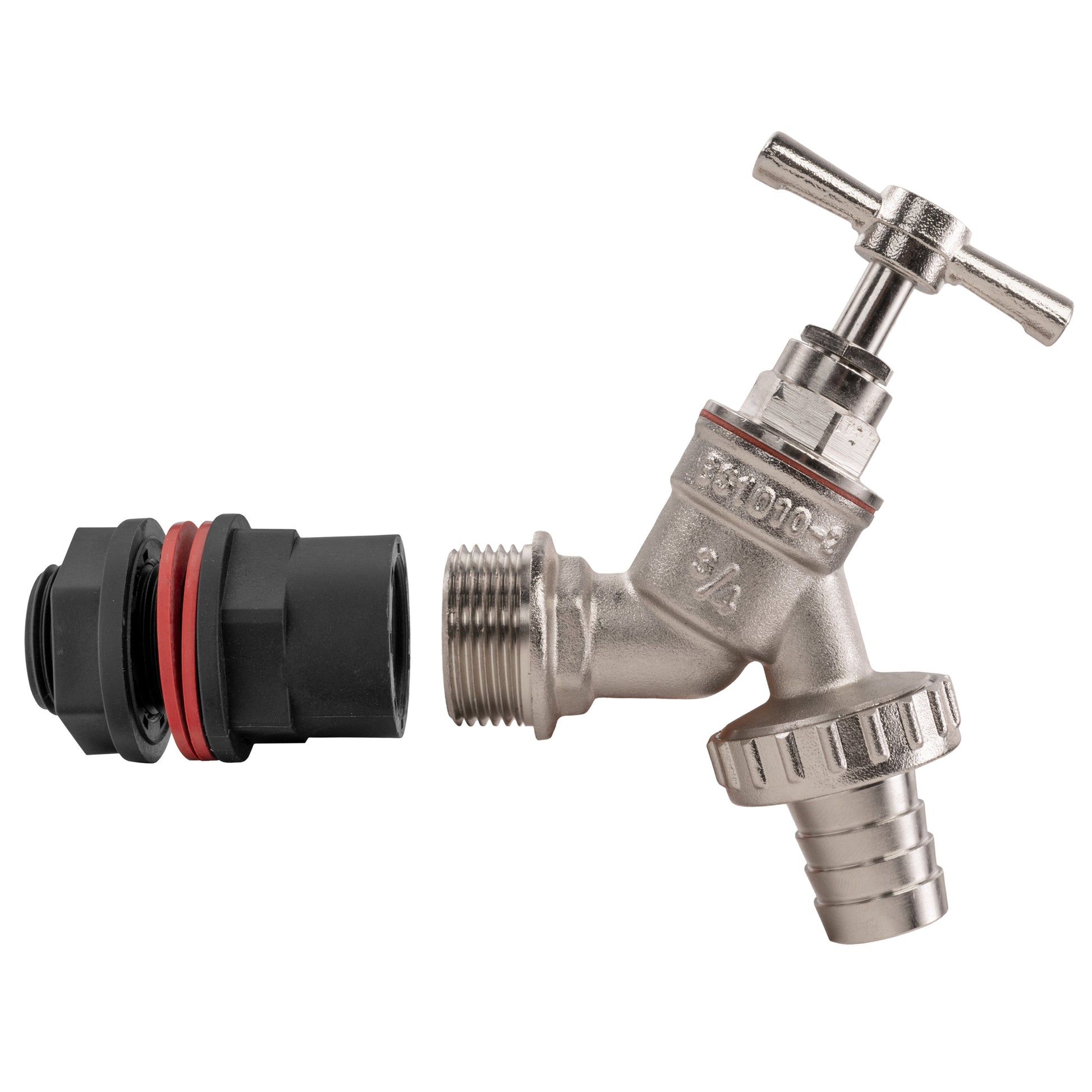 Water Butt Kit 3/4" with Nickel Plated Barbed Tap and Drill Bit - Best4Trade-Retail Tech Hose & Fittings