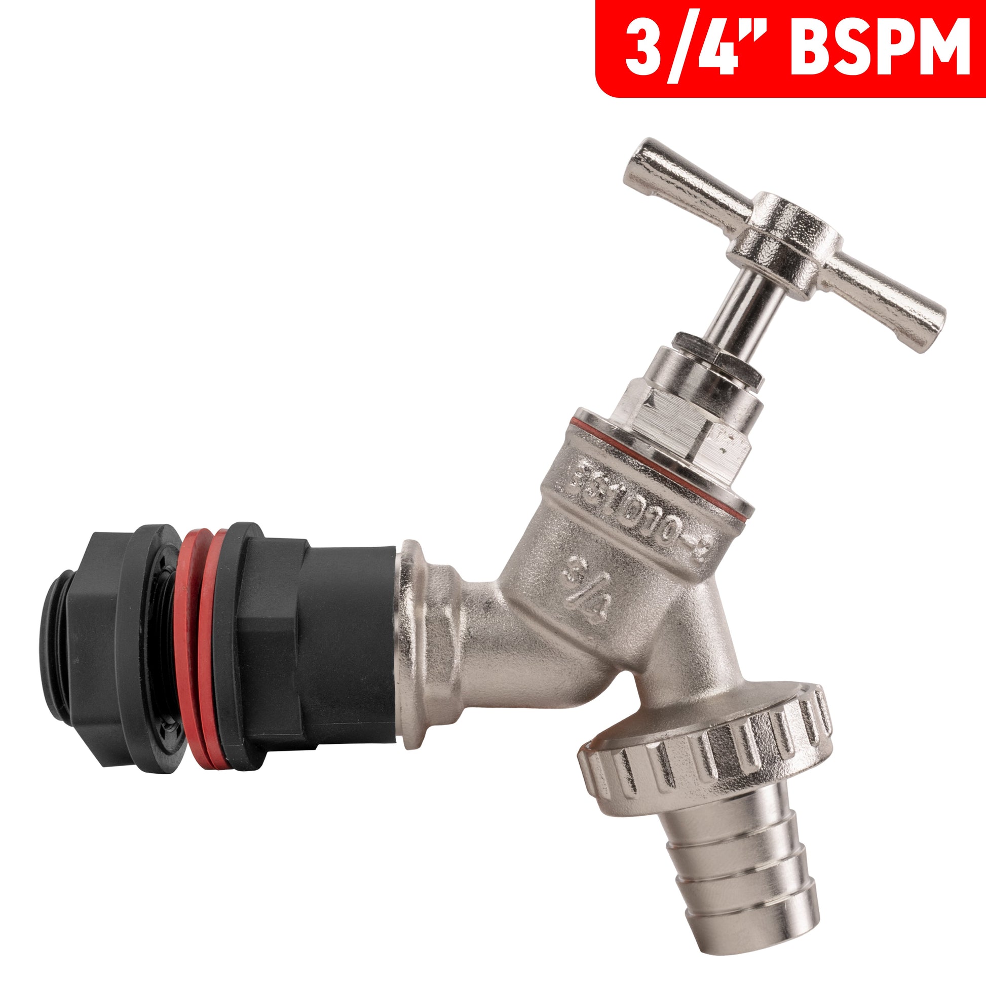 Water Butt Kit 3/4" with Nickel Plated Barbed Tap and Drill Bit - Best4Trade-Retail Tech Hose & Fittings