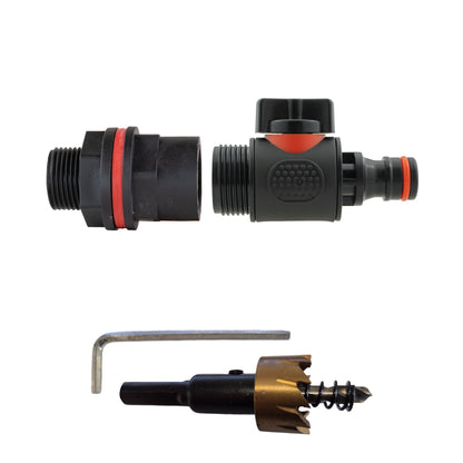 Water Butt Kit 3/4" with In-Line Quick Connector Valve and Drill Bit - Best4Trade-Retail Tech Hose & Fittings