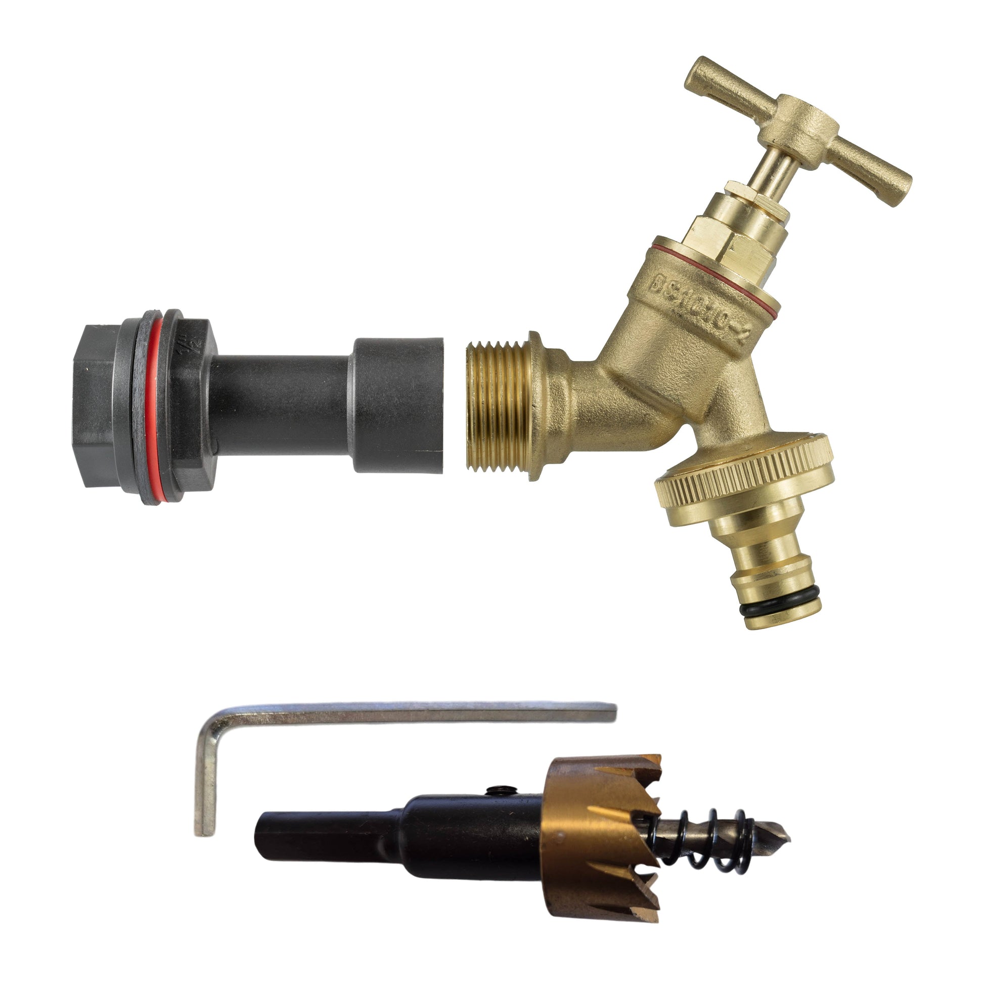 Water Butt Extension Kit 1/2" with Brass Quick Connect Tap and Drill Bit - Best4Trade-Retail Tech Hose & Fittings