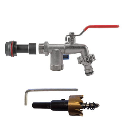 Water Butt Extension Kit 1/2" with Double Tap and Drill Bit - Best4Trade-Retail Tech Hose & Fittings