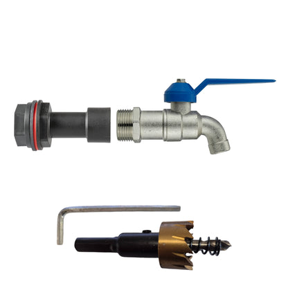 Water Butt Extension Kit 1/2" with Simple Lever Tap and Drill Bit - Best4Trade-Retail Tech Hose & Fittings