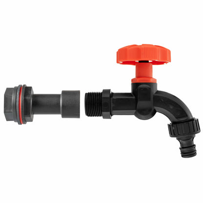 Water Butt Extension Kit 1/2" with Black Dial Tap and Drill Bit - Best4Trade-Retail Tech Hose & Fittings
