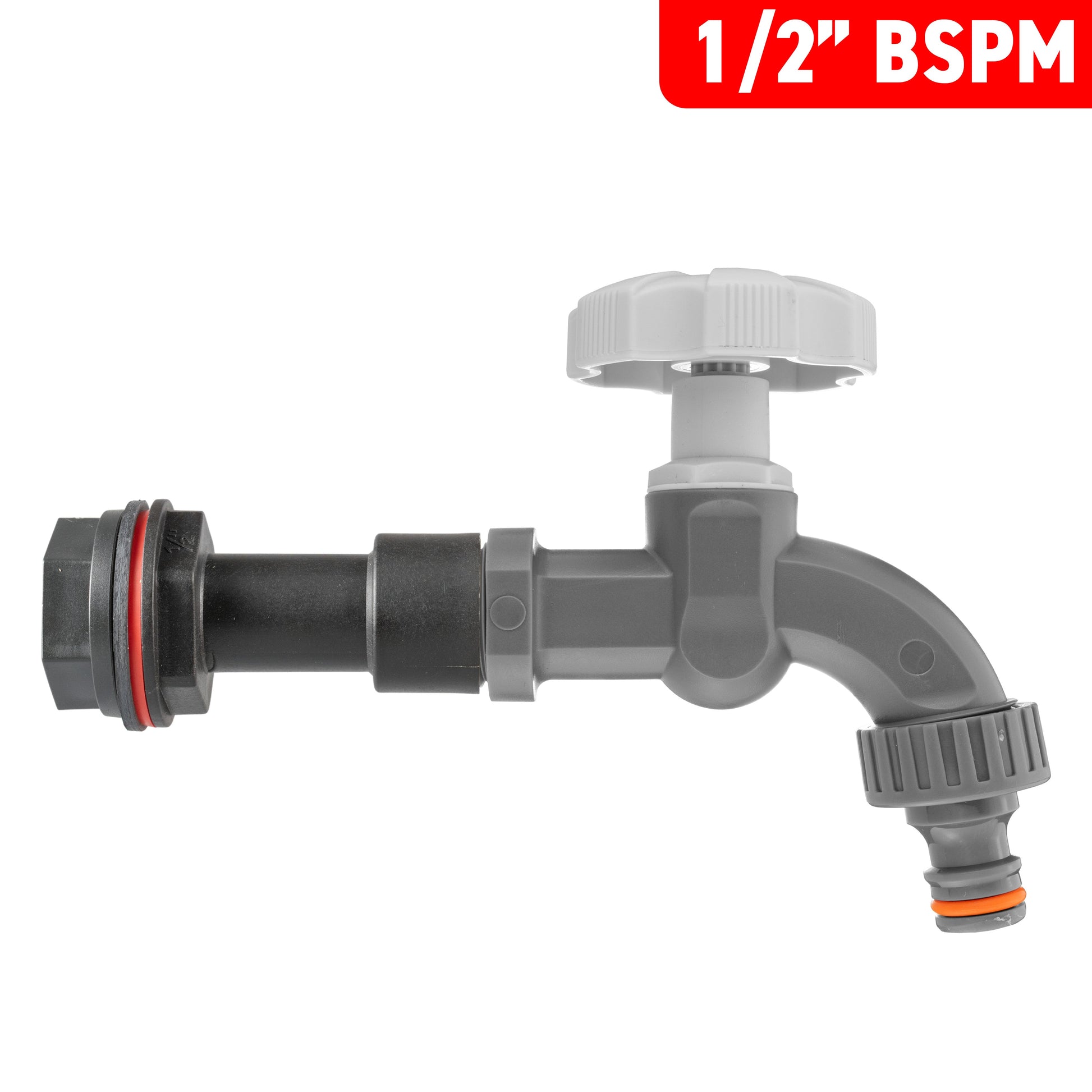 Water Butt Extension Kit 1/2" with Grey Dial Tap and Drill Bit - Best4Trade-Retail Tech Hose & Fittings