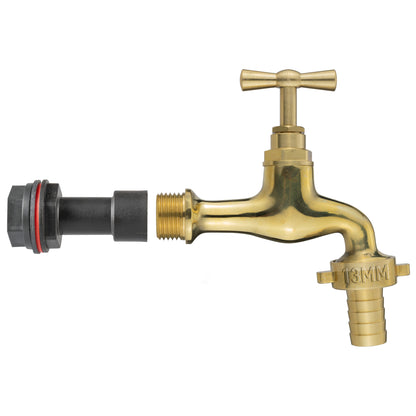 Water Butt Extension Kit 1/2" with 13mm Barbed Polished Brass Tap and Drill Bit - Best4Trade-Retail Tech Hose & Fittings
