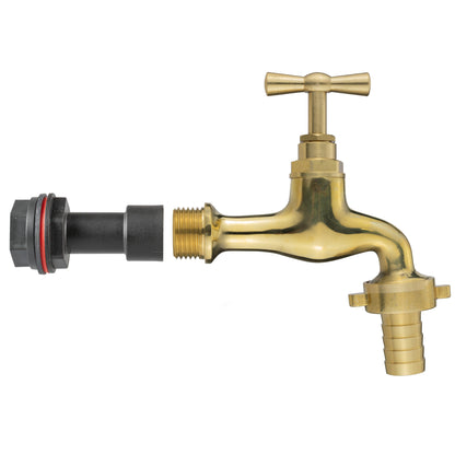 Water Butt Extension Kit 1/2" with 15mm Barbed Polished Brass Tap - Best4Trade-Retail Tech Hose & Fittings