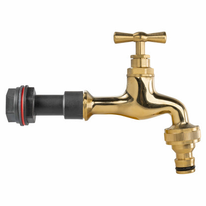 Water Butt Extension Kit 1/2" with Quick Connect Polished Brass Tap and Drill Bit - Best4Trade-Retail Tech Hose & Fittings