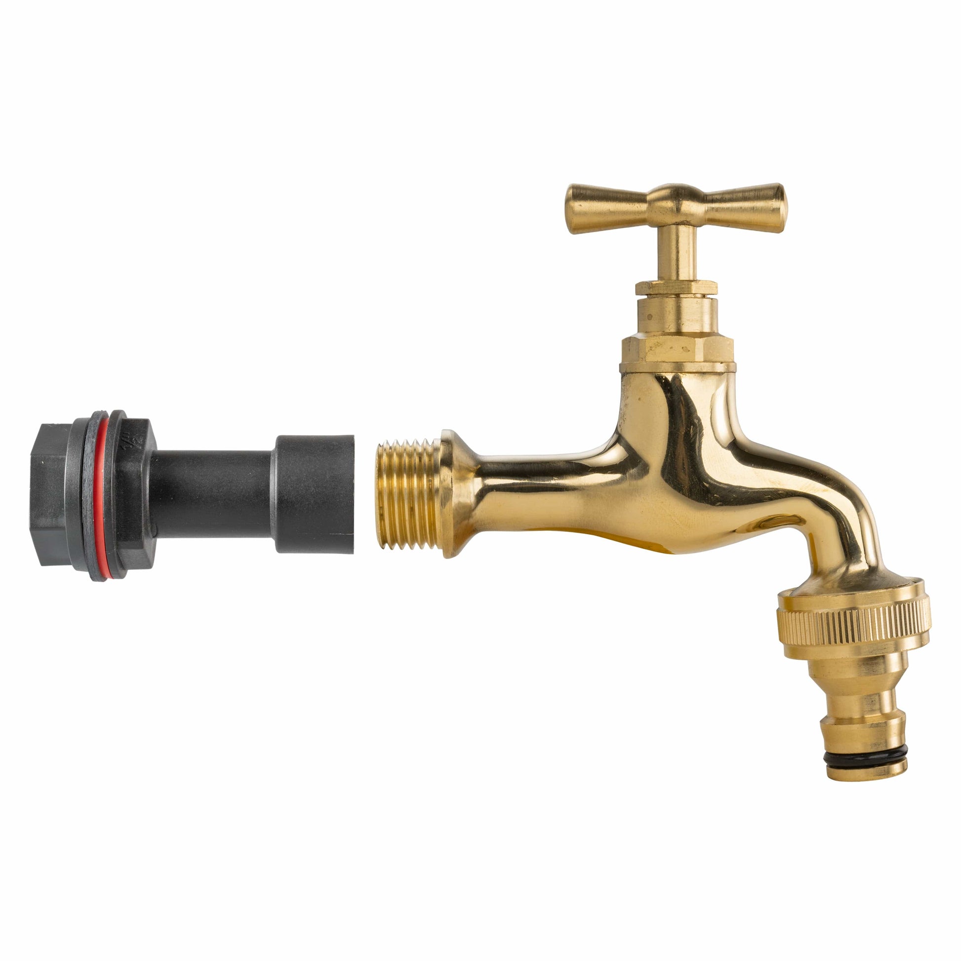 Water Butt Extension Kit 1/2" with Quick Connect Polished Brass Tap and Drill Bit - Best4Trade-Retail Tech Hose & Fittings