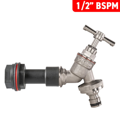 Water Butt Extension Kit 1/2" with Nickel Plated Quick Connect Tap and Drill Bit - Best4Trade-Retail Tech Hose & Fittings