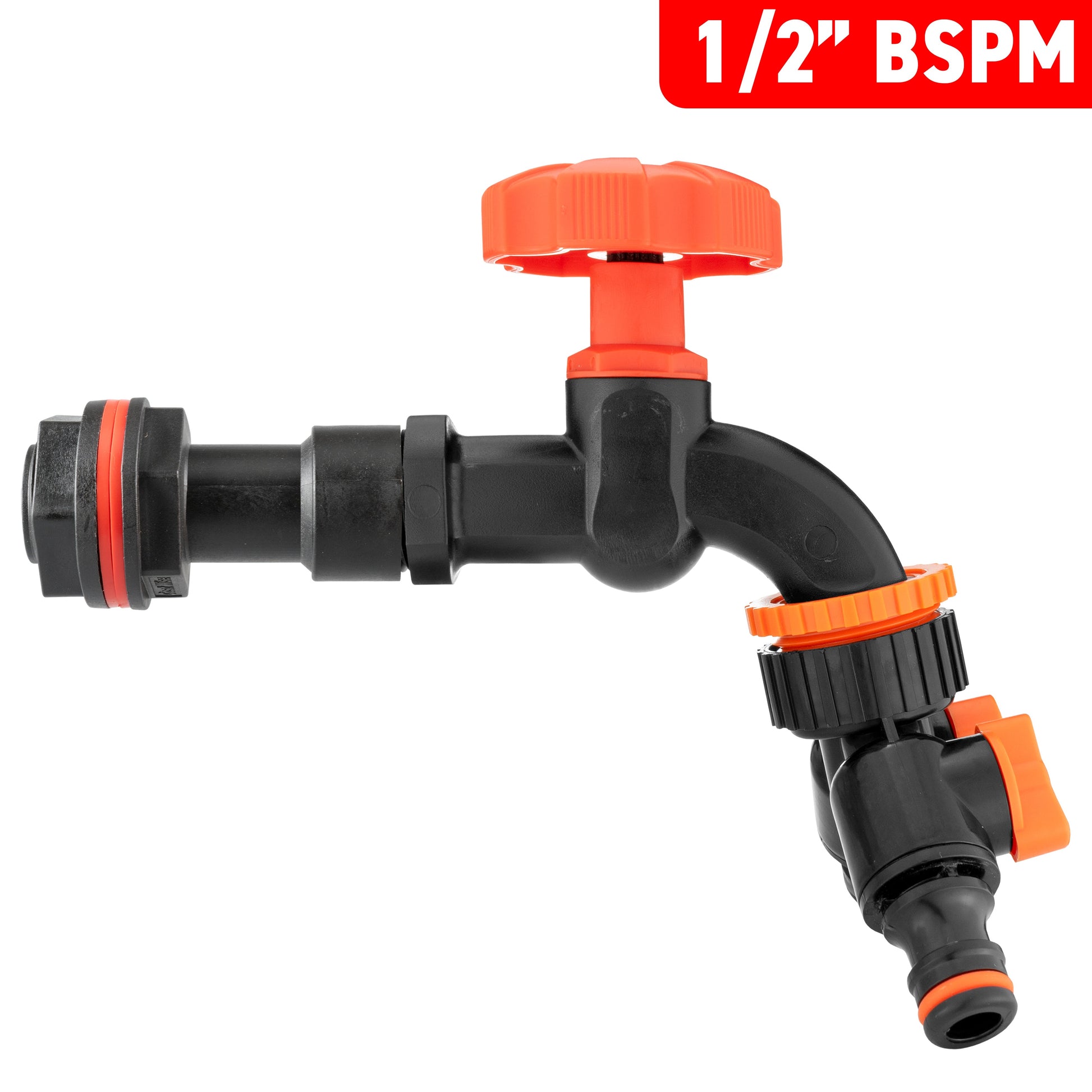 Water Butt Extension Kit 1/2" with Black Dial Tap + Two-Way Splitter and Drill Bit - Best4Trade-Retail Tech Hose & Fittings