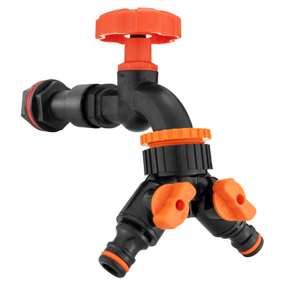 Water Butt Extension Kit 1/2" with Black Dial Tap + Two-Way Splitter - Best4Trade-Retail Tech Hose & Fittings