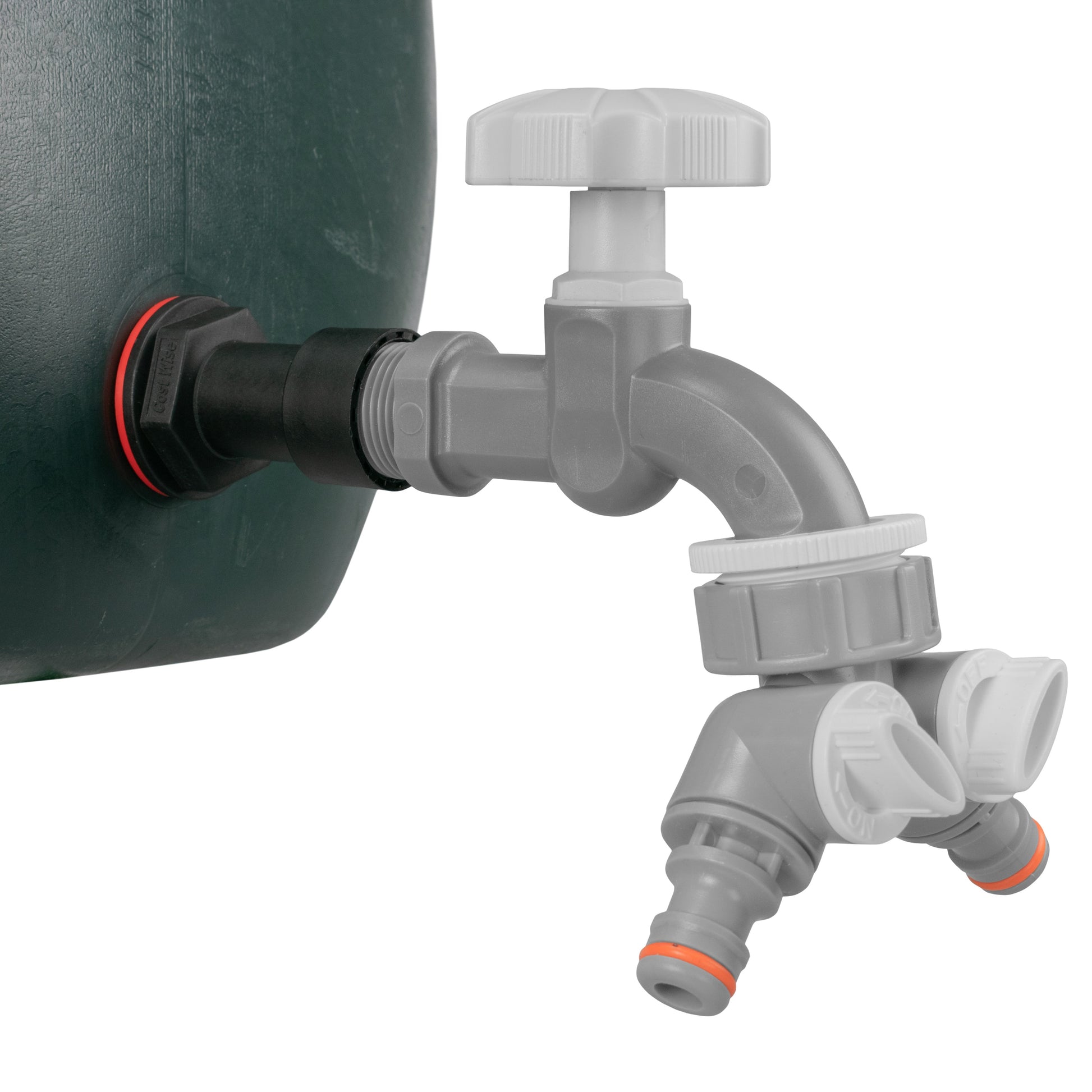 Water Butt Extension Kit 1/2" with Grey Dial Tap + Two-Way Splitter - Best4Trade-Retail Tech Hose & Fittings