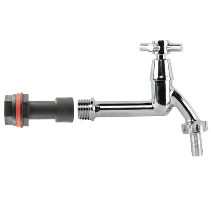 Water Butt Extension Kit 1/2" with Extended Brass Chrome Tap ½” Barb and Drill Bit - Best4Trade-Retail Garden watering