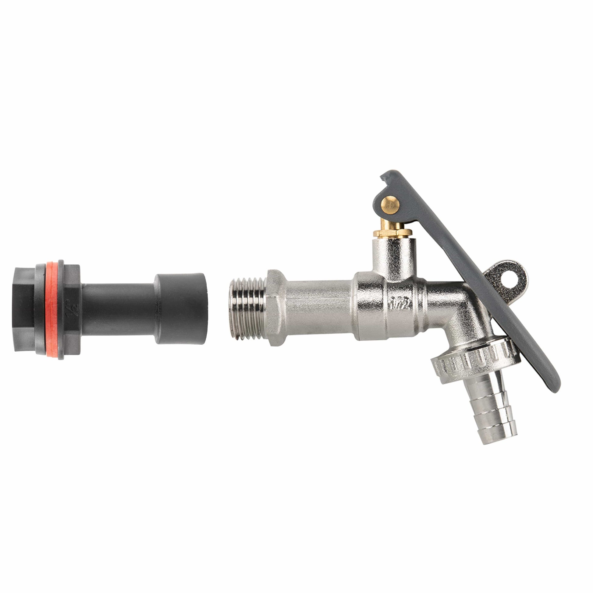 Water Butt Extension Kit 1/2" with Lever Tap Hose Barb and Lever Lock and Drill Bit - Best4Trade-Retail Garden watering