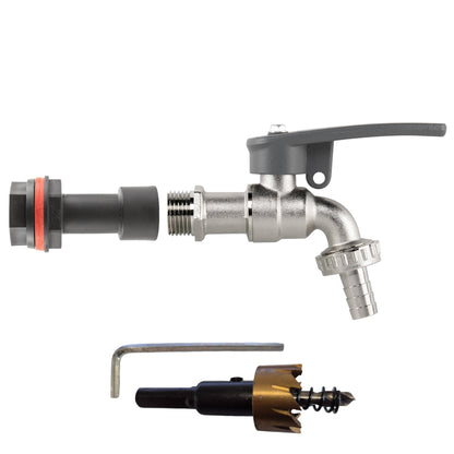 Water Butt Extension Kit 1/2" with Lever Tap Hose Barb and Side Lock and Drill Bit - Best4Trade-Retail Garden watering
