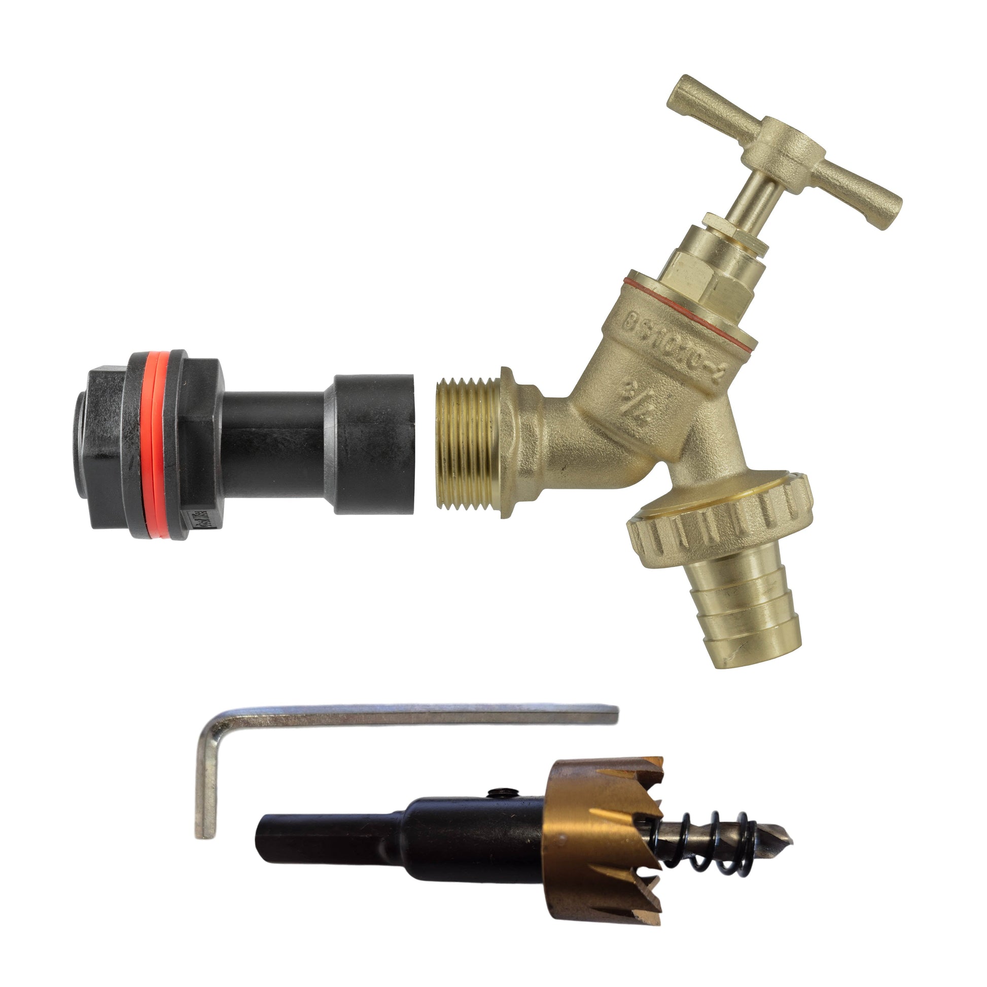 Water Butt Extension Kit 3/4" with Brass Barbed Tap and Drill Bit - Best4Trade-Retail Tech Hose & Fittings