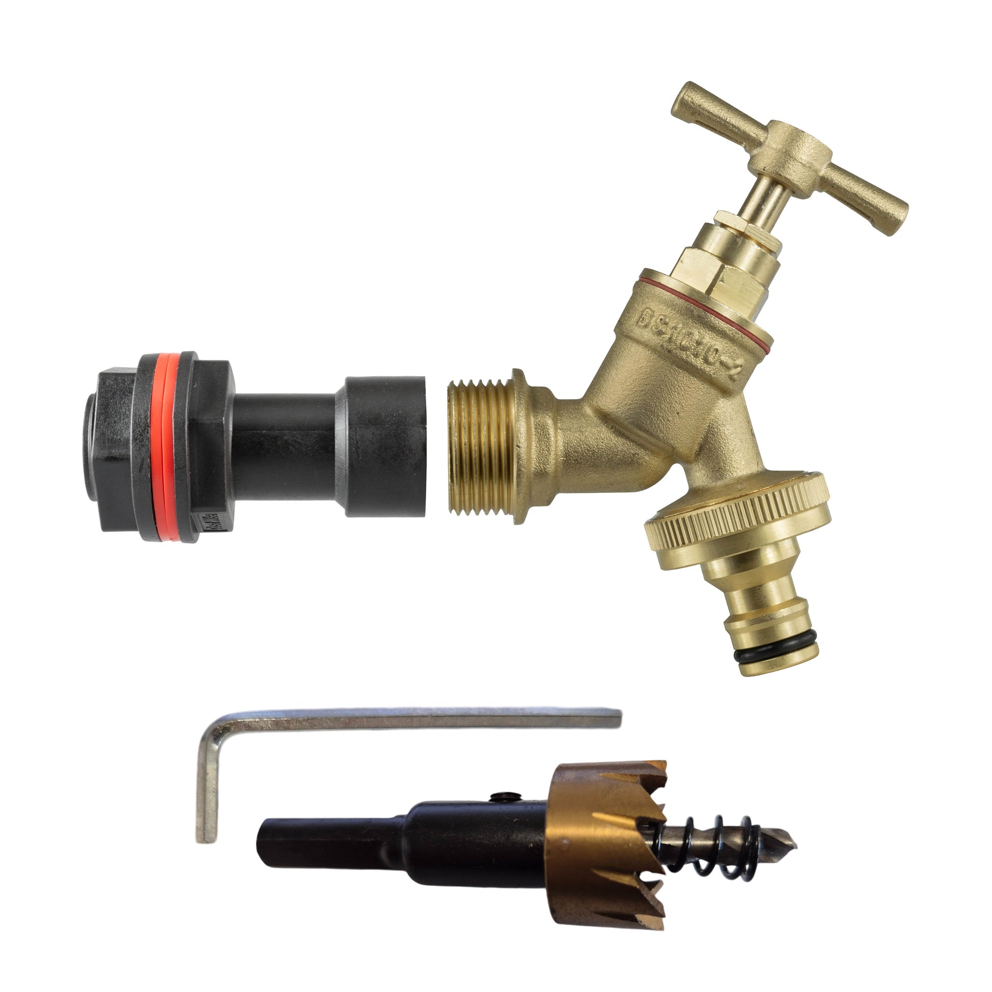 Water Butt Extension Kit 3/4" with Brass Quick Connect Tap and Drill Bit - Best4Trade-Retail Tech Hose & Fittings
