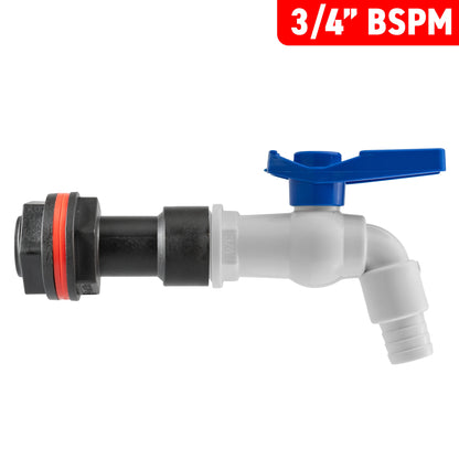 Water Butt Extension Kit 3/4" with White PVC Tap and Drill Bit - Best4Trade-Retail Tech Hose & Fittings