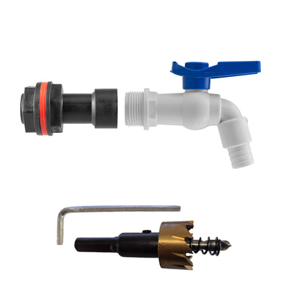 Water Butt Extension Kit 3/4" with White PVC Tap and Drill Bit - Best4Trade-Retail Tech Hose & Fittings