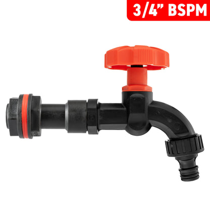 Water Butt Extension Kit 3/4" with Black Dial Tap and Drill Bit - Best4Trade-Retail Tech Hose & Fittings