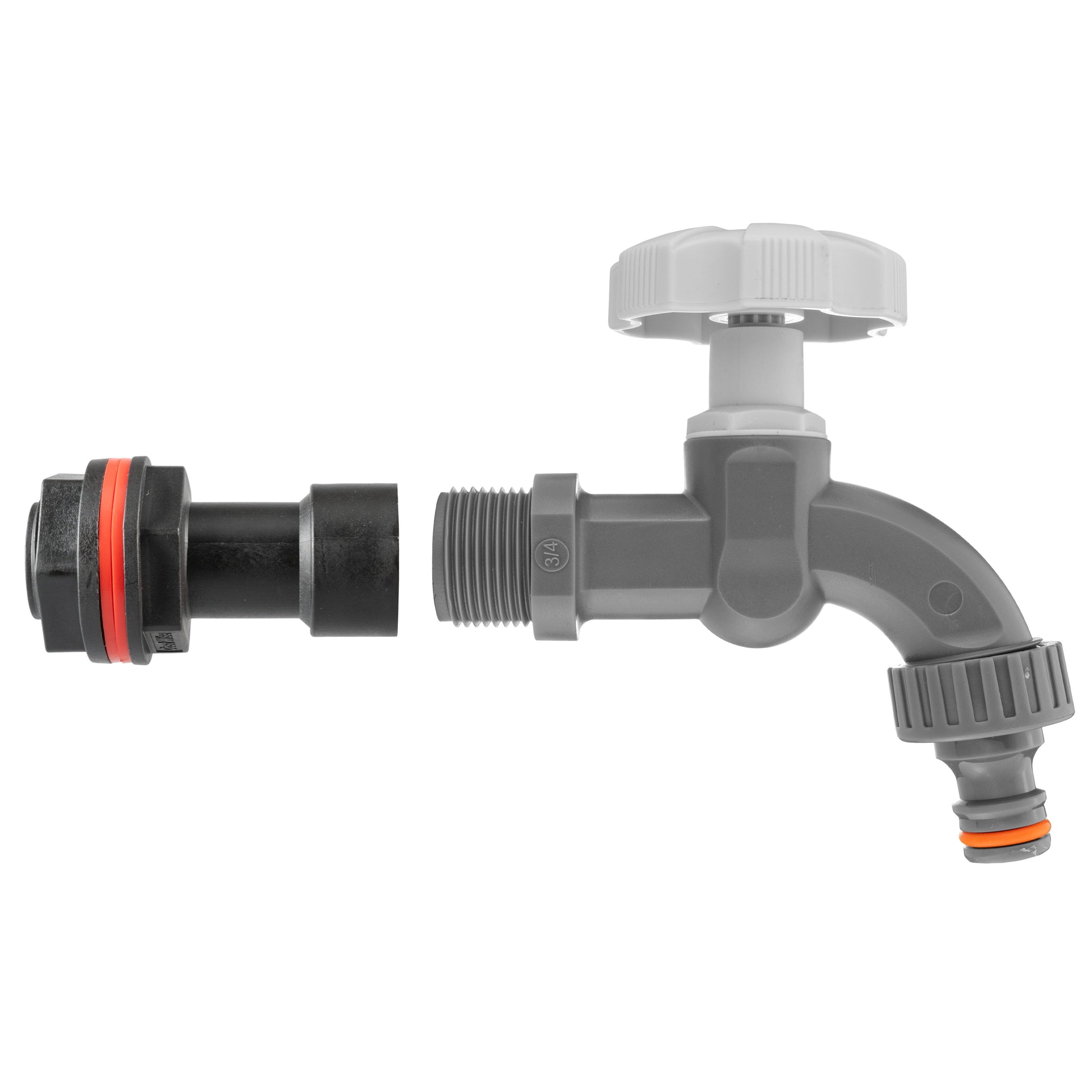 Water Butt Extension Kit 3/4" with Grey Dial Tap and Drill Bit - Best4Trade-Retail Tech Hose & Fittings